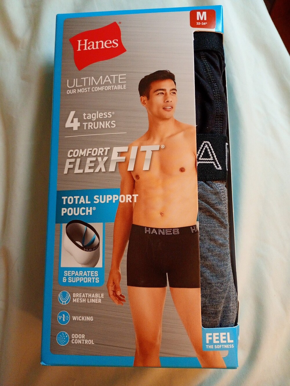 One Pack Hanes Ultimate Comfort Flex Fit Tagless Trunks Men’s Medium